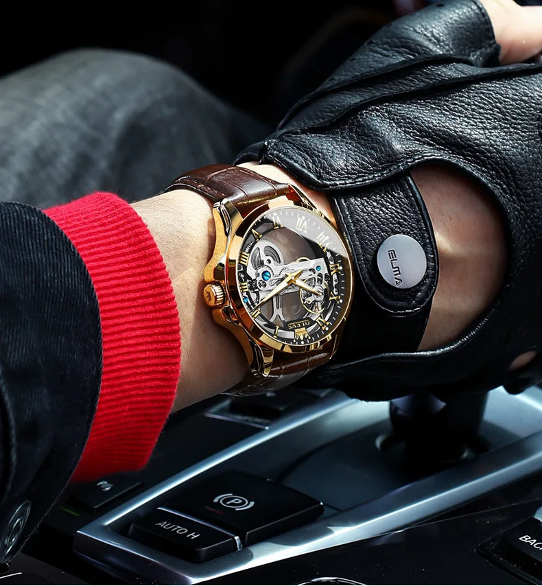 OLEVS 6661 – Reloj Automático para Hombre · Business Minimal · Correa de Cuero · 3BAR Resistente al Agua