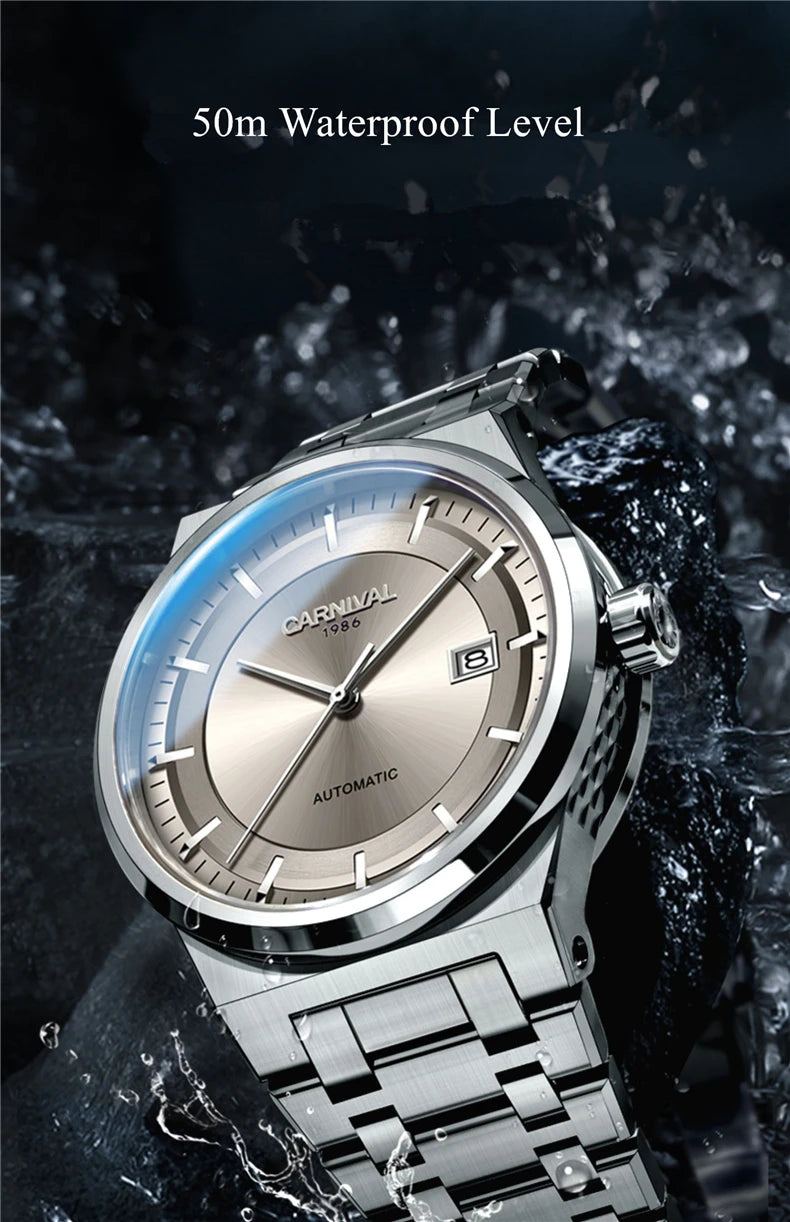 CARNIVAL 2024 Automatic – Luxury Steel Business Watch · 50M Waterproof